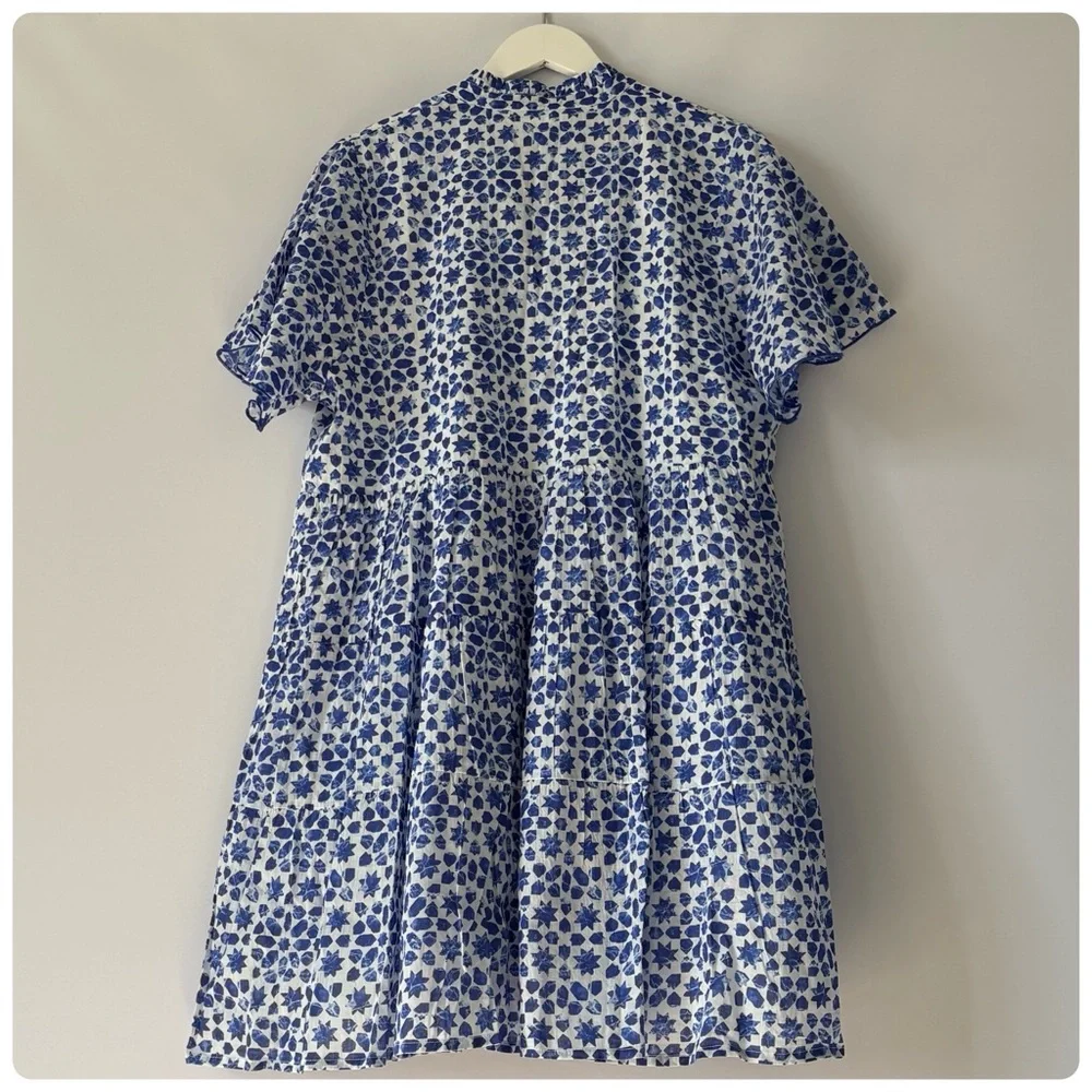 NWT Anthropologie Ro's Garden Vibeka Short-Sleeve Cotton Mini Dress, L - Picture 12 of 14
